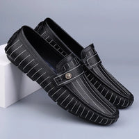 The Pinstripe Sorrento Loafer in Charcoal