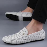 The Pinstripe Sorrento Loafer in Pearl