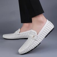 The Pinstripe Sorrento Loafer in Pearl