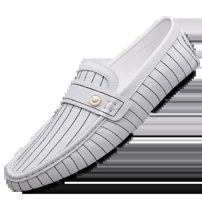 The Pinstripe Sorrento Loafer in Pearl