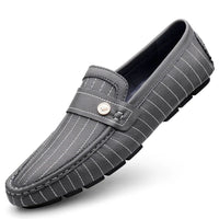 The Pinstripe Sorrento Loafer in Slate Gray