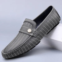 The Pinstripe Sorrento Loafer in Slate Gray