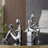 The Pondering Mind Bookend in Silver
