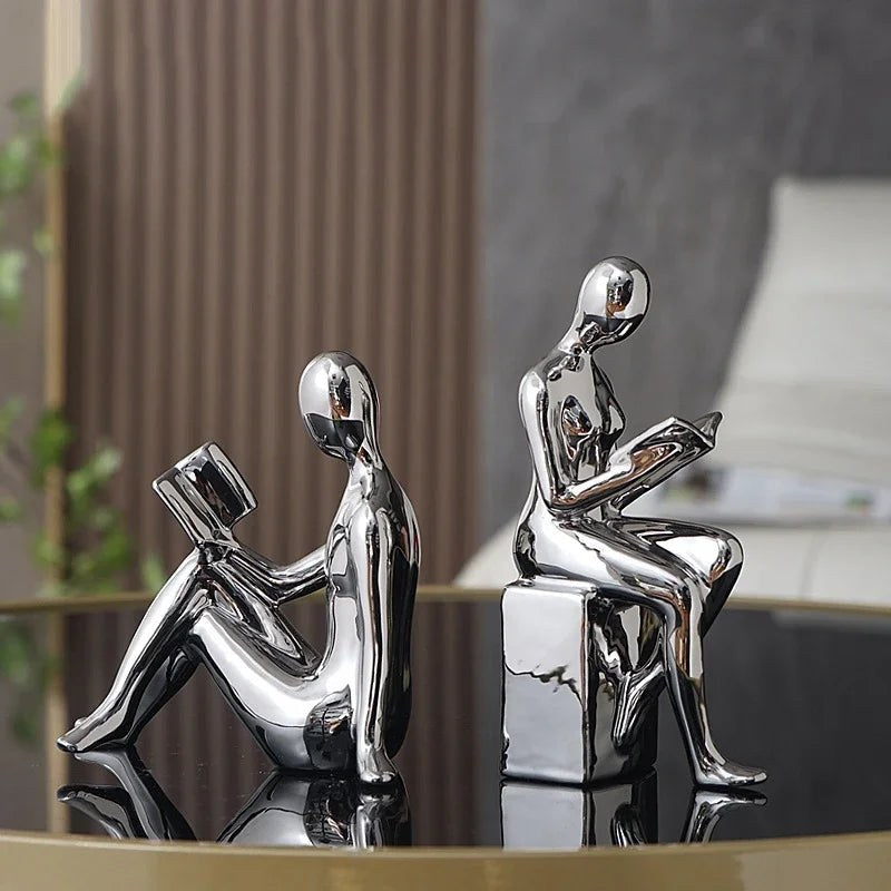 The Pondering Mind Bookend in Silver
