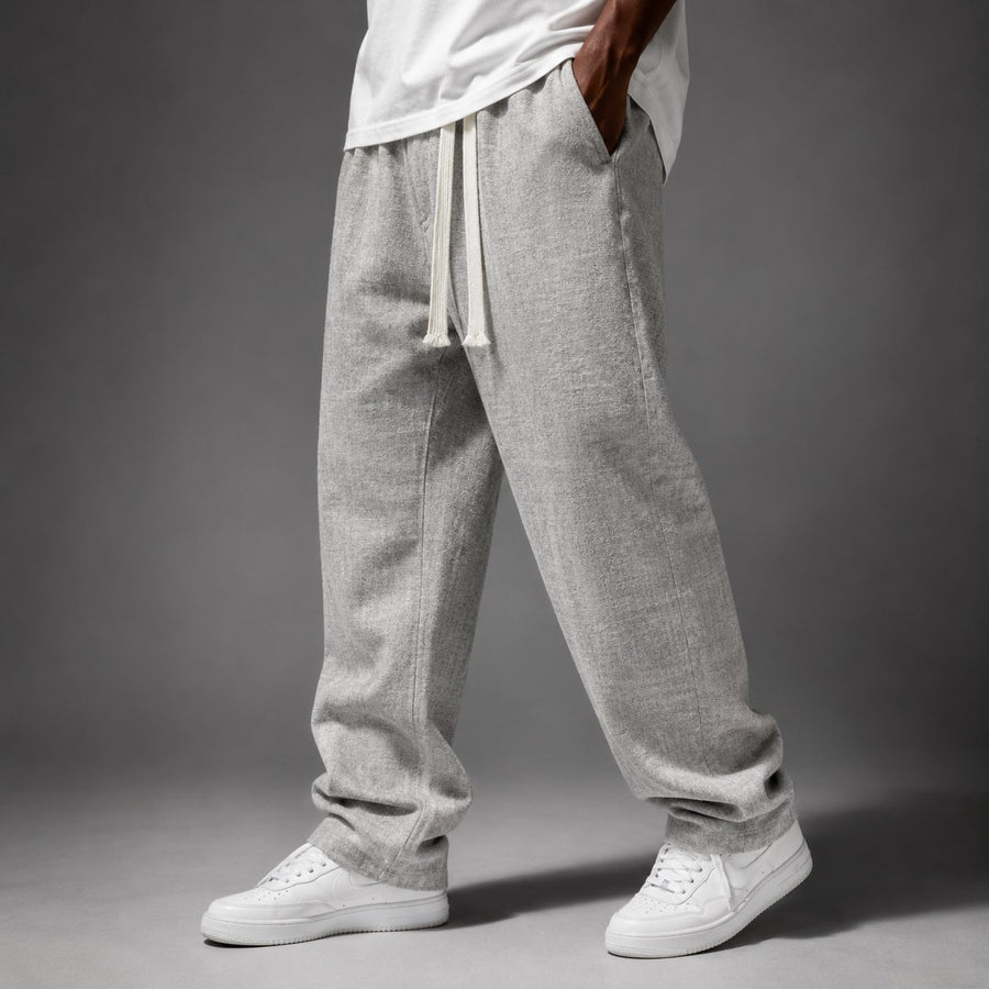 The Porto Linen Pant in Gray