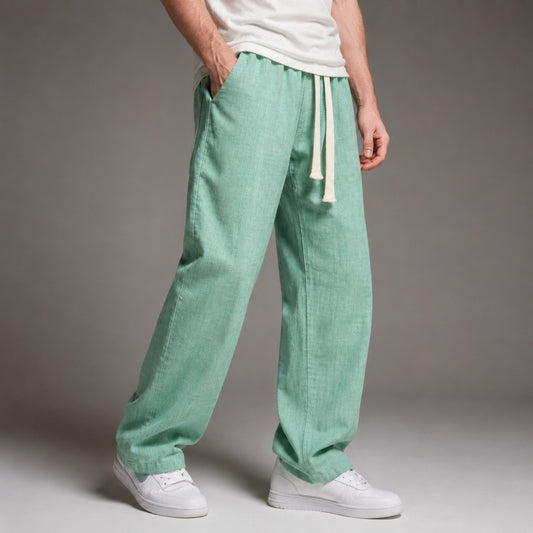 The Porto Linen Pant in Sea Foam