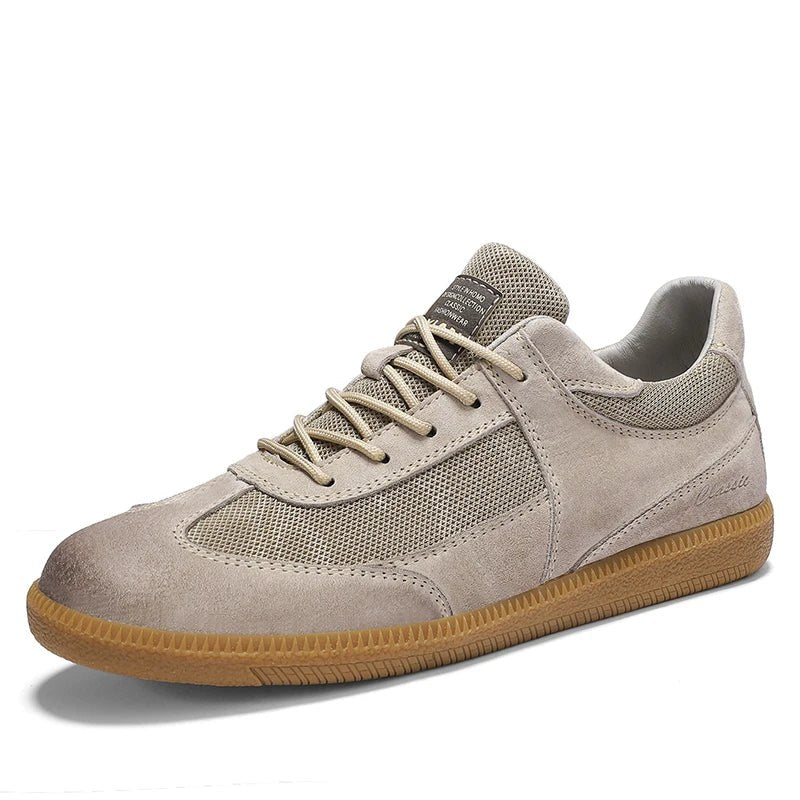 The Sampson Suede Sneaker in Beige