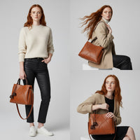 The Soho Leather Tote Bag in Sienna Brown