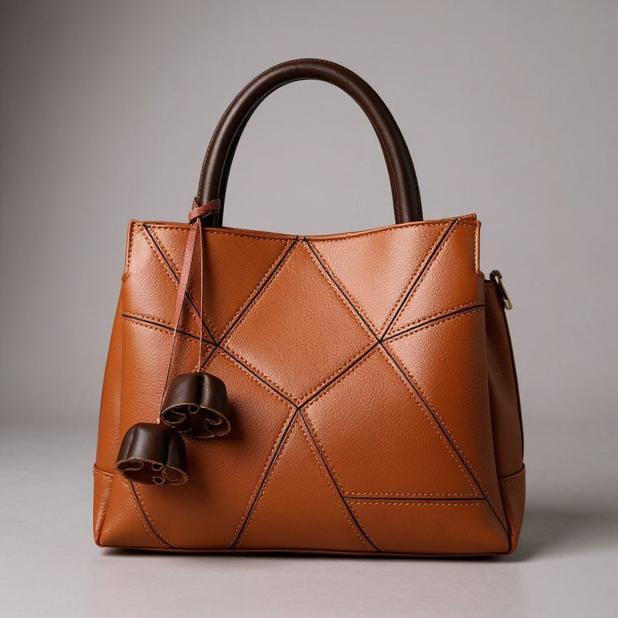 The Soho Leather Tote Bag in Sienna Brown