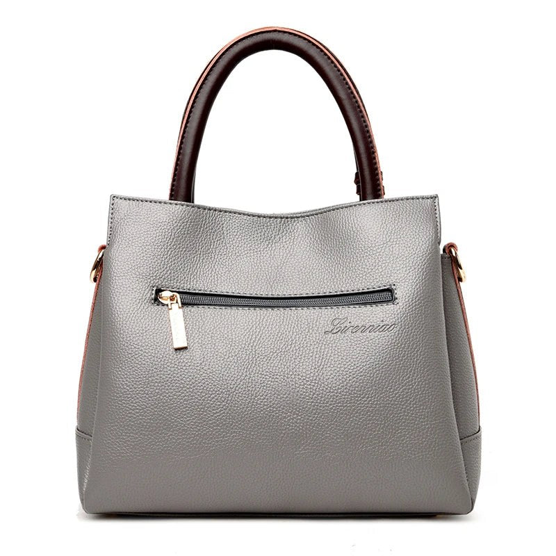 The Soho Leather Tote Bag in Slate Gray