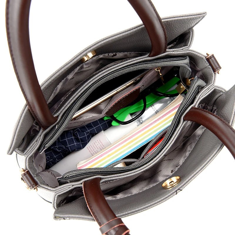 The Soho Leather Tote Bag in Slate Gray