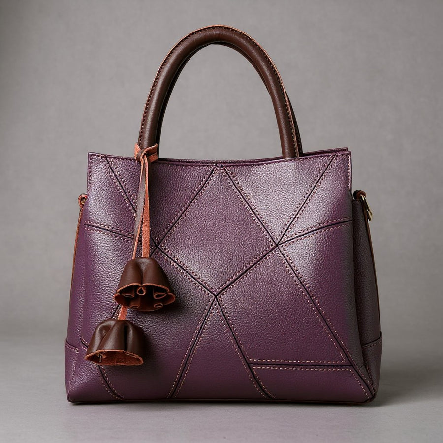 The Soho Leather Tote Bag in Violet