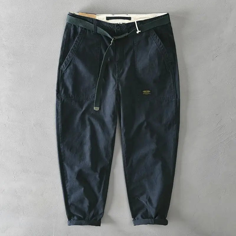 The Sunday Relaxed Fit Cotton Pant in Navy Blue