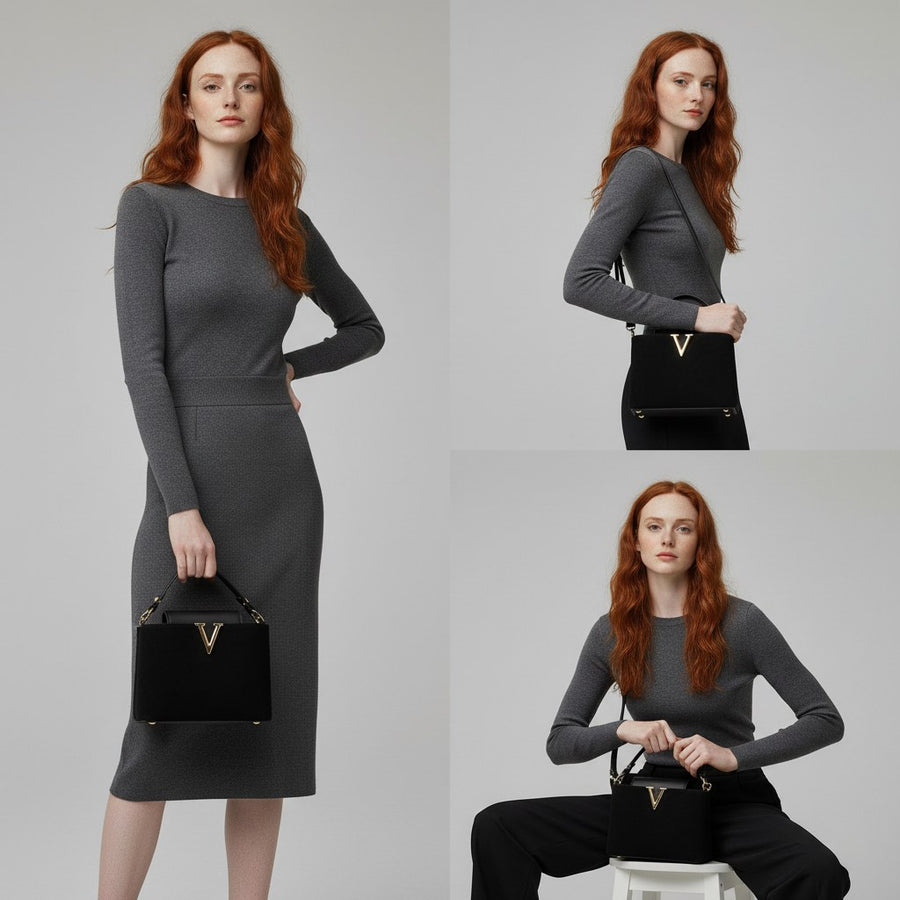 The Vivienne Shoulder Bag in Espresso Brown