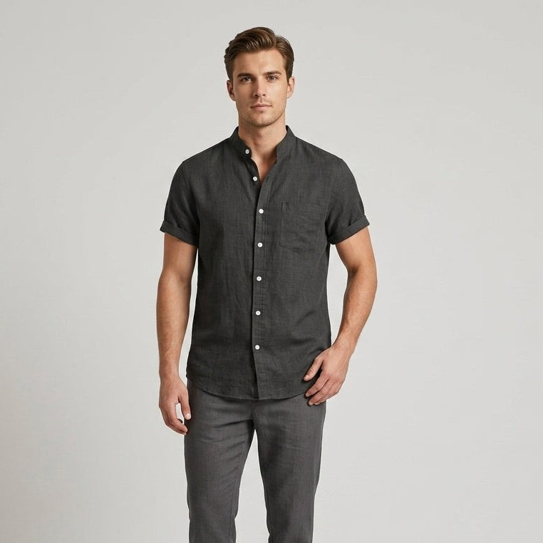 The Weekend Linen Shirt in Charcoal