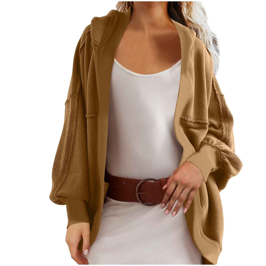 Thea Casual Knit Cardigan in Khaki