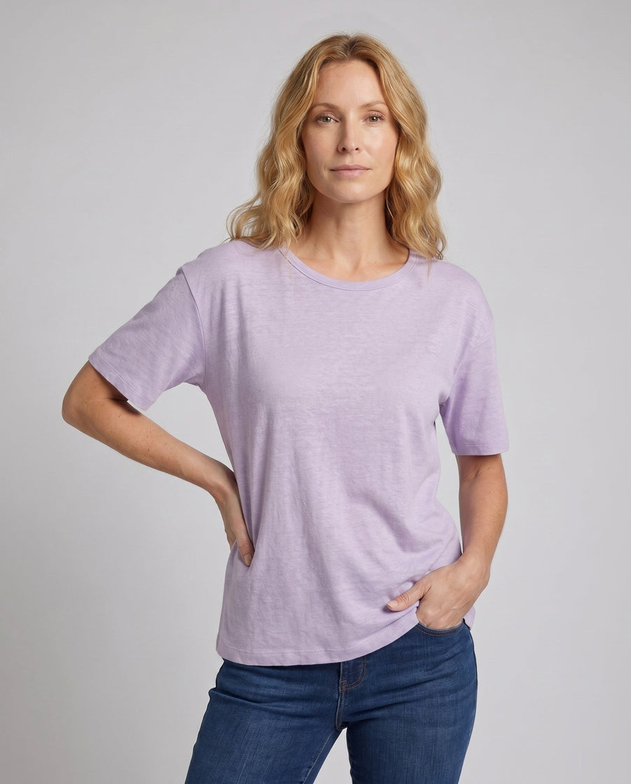 Thea Casual Linen T-Shirt with Short Sleeve