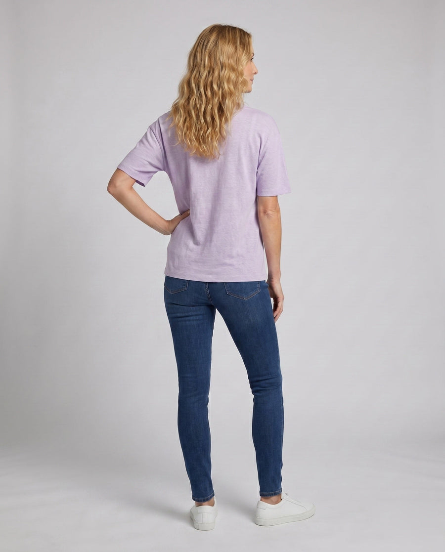 Thea Casual Linen T-Shirt with Short Sleeve