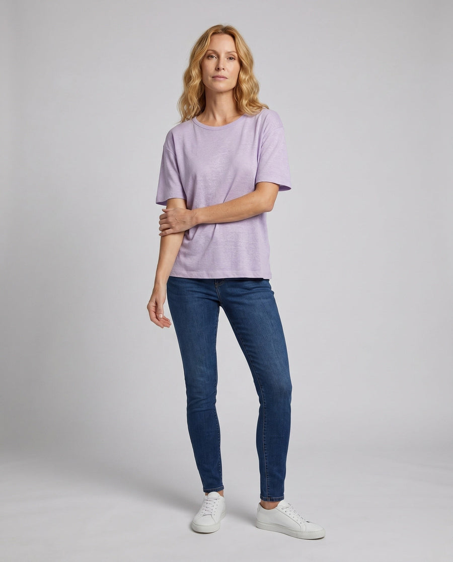 Thea Casual Linen T-Shirt with Short Sleeve