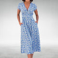 Thessalonica Women's Floral V-Neck Midi Dress