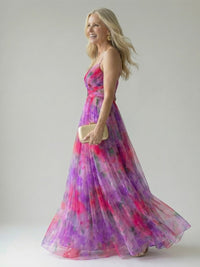 Thessaly Women's Floral Maxi Dress Wrap Bodice in Pink