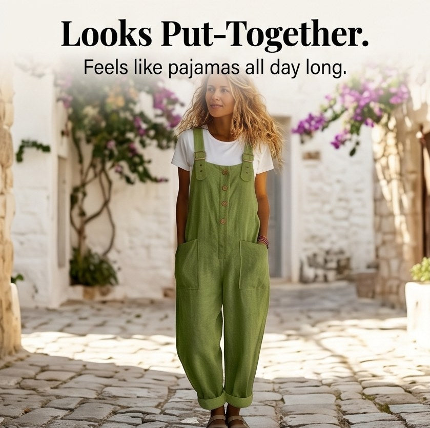 Thessaly Women's Relaxed Fit Bib Overall Jumpsuit
