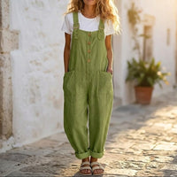 Thessaly Women's Relaxed Fit Bib Overall Jumpsuit