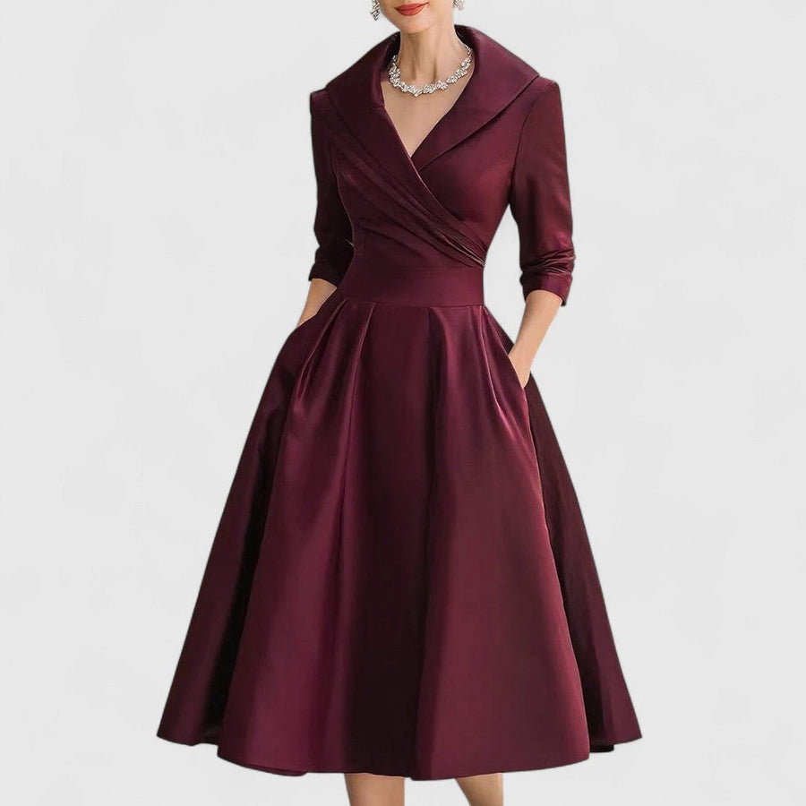 Thesswyn Women's Wedding Guest Midi Dress in Black