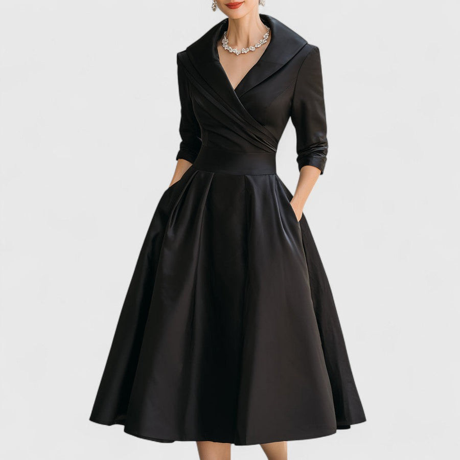 Thesswyn Women's Wedding Guest Midi Dress in Wine Red