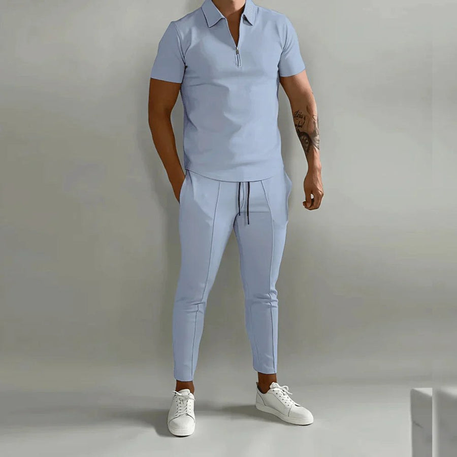 Thijs Elegant Trousers in Light Blue