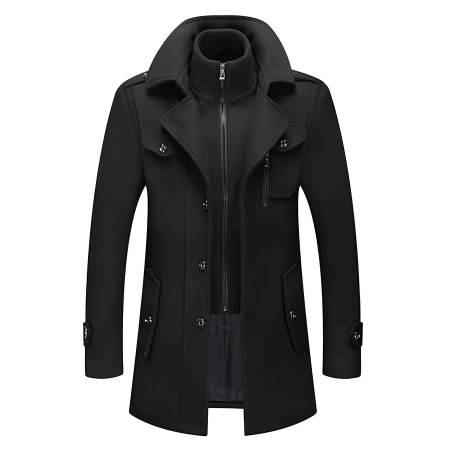 Thomas Elegant Trench Coat in Black