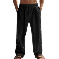 Thomas Linen Trousers with Elastic Waist and Button Front