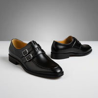 Thompson Double Monk Strap Loafer in Charcoal