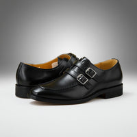 Thompson Double Monk Strap Loafer in Charcoal
