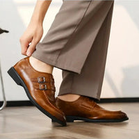 Thompson Double Monk Strap Loafer in Charcoal