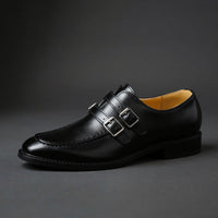 Thompson Double Monk Strap Loafer in Charcoal