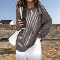 Thora Airy Knit Sweater in Grey