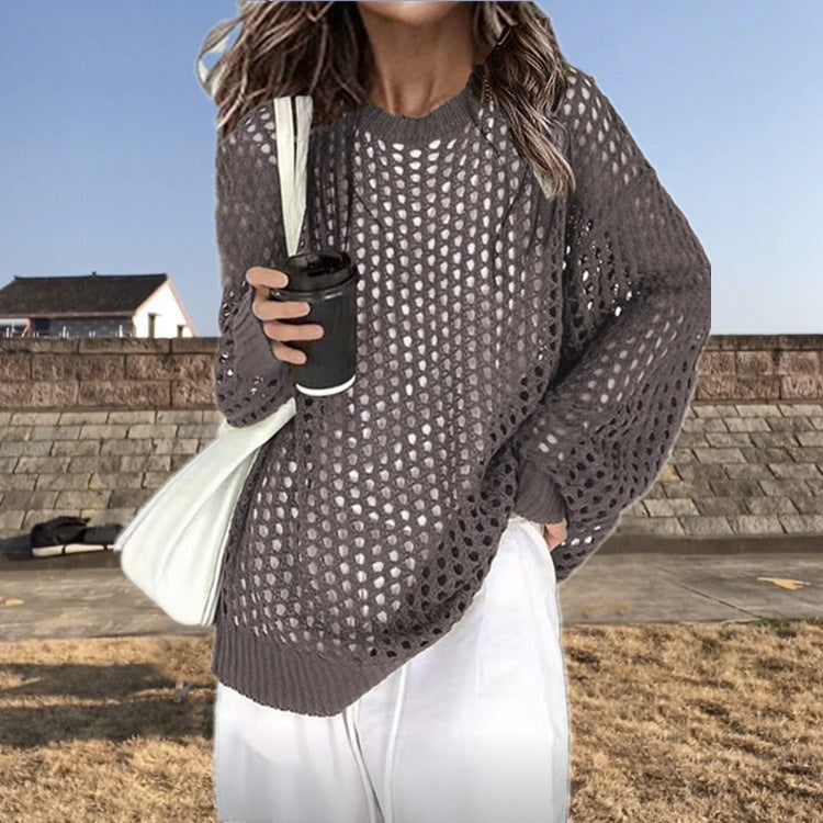 Thora Airy Knit Sweater in Grey