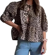 Thora Blouse in Leopard Print