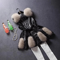 Thora Elegant Leather Coat with Belted