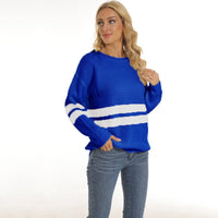 Thora Relaxed Knit Sweater in Blue