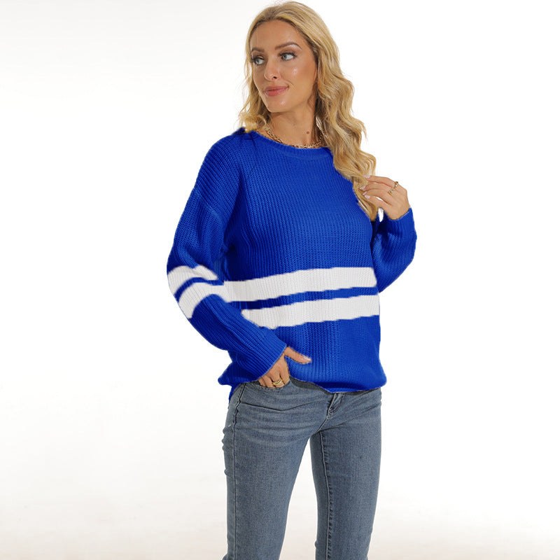 Thora Relaxed Knit Sweater in Blue