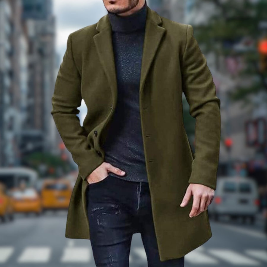Thorben Comfortable Trench Coat in Green