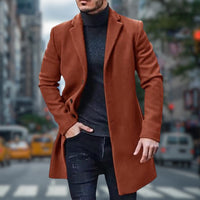 Thorben Comfortable Trench Coat in Orange Red
