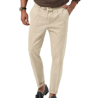 Thorben Lightweight Linen Trousers in Apricot