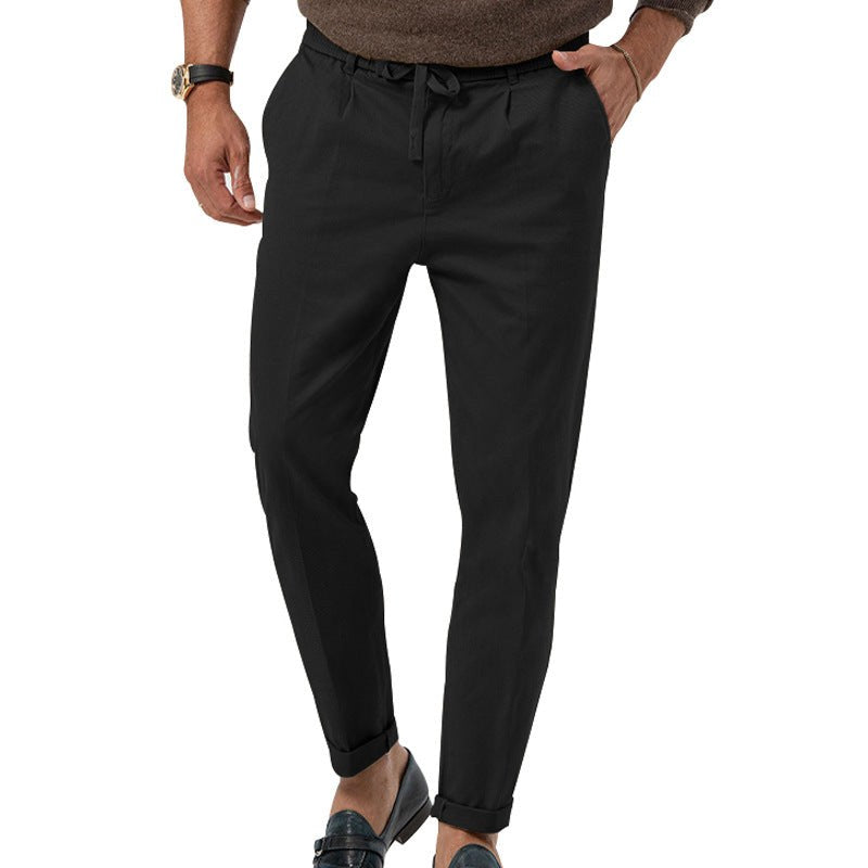 Thorben Lightweight Linen Trousers in Black