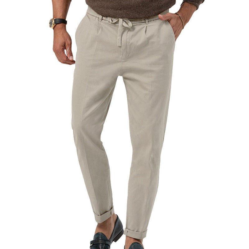 Thorben Lightweight Linen Trousers in Grey