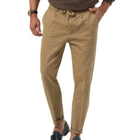 Thorben Lightweight Linen Trousers in Khaki
