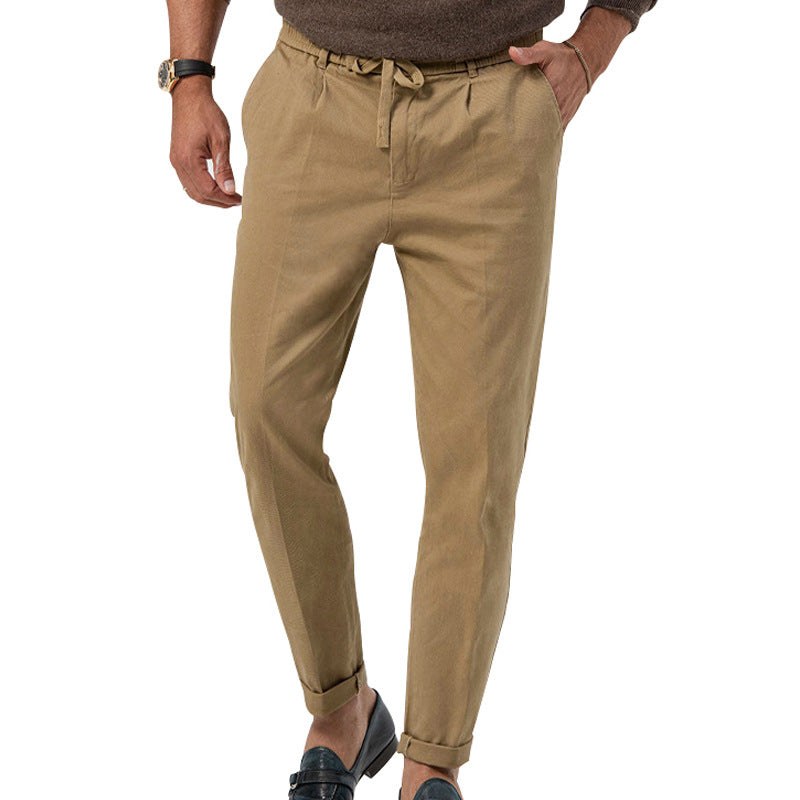 Thorben Lightweight Linen Trousers in Khaki