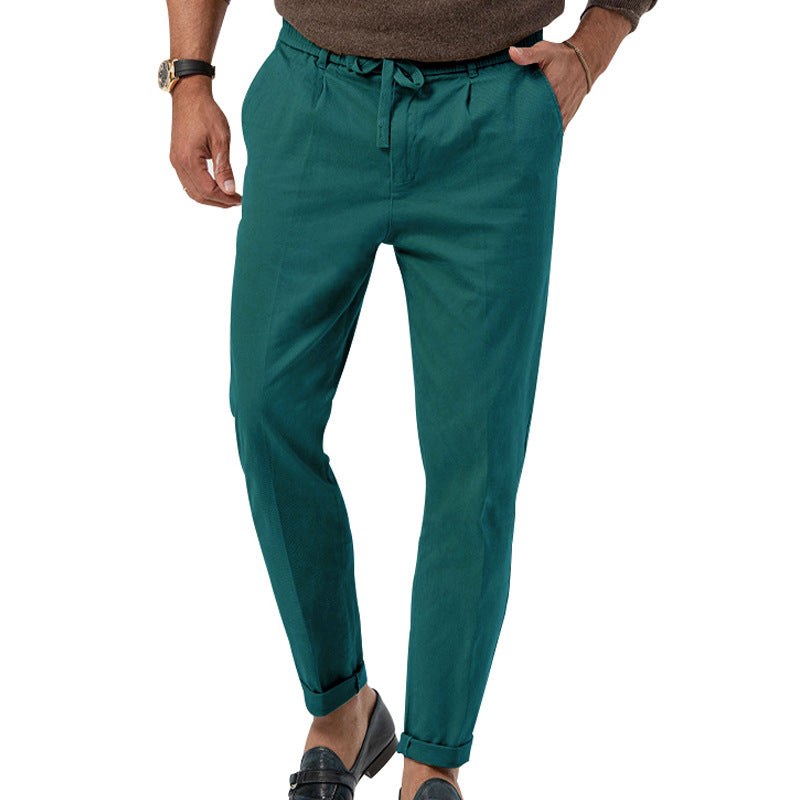 Thorben Lightweight Linen Trousers in Navy